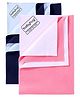 Babyhug Smart Dry Bed Protector Sheet Set of 2 - Extra Large (Navy Blue & Salmon)