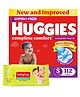Huggies Wonder Pants Small Pant Style Diapers Pack of 2 - 56 Pieces each & Babyhug Premium Baby Wipes - 80 Pieces