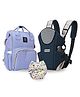 Babyhug First Blossom 3 Way Carrier with Diaper Backpack and Babyhug Reusable Cloth Diaper (Navy Blue)