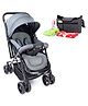 Babyhug Symphony Stroller With Reverisble Handle & Mosquito Net - Grey