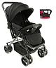 Babyhug Symphony Stroller With Mosquito Net AND Stroller Hooks Pack of 2 - Black