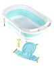 Folding Baby Bath Tub with Drain Plug Medium Size - Blue