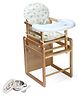 Babyhug Verona 2 In 1 Wooden High Chair With Removable Cushioned Seat & 2 Point Safety Harness - Natural Finish