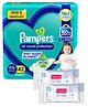 Pampers All round Protection Pants, Double Extra Large size  (XXL) 42 Count, Anti Rash diapers, Lotion with Aloe Vera & Babyhug Daily Moisturising Milk Wipes - 72 Pieces - (Pack of 2)
