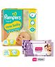 Pampers Active Baby Diapers, New Born, Extra Small, (NB, XS) size, 72 Count, Taped style diaper & Babyhug Soothing Lavender & Chamomile Wipes - 72 Pieces - (Pack of 2)