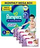 Pampers All round Protection Pants, Large size  (LG) 128 Count, Anti Rash diapers, Lotion with Aloe Vera & Babyhug Soothing Lavender & Chamomile Wipes - 72 Pieces - (Pack of 4)