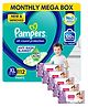 Pampers All round Protection Pants, Extra Large size  (XL) 112 Count, Anti Rash diapers, Lotion with Aloe Vera & Babyhug Soothing Lavender & Chamomile Wipes - 72 Pieces - (Pack of 4)