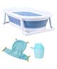 Folding Baby Bath Tub with Drain Plug - Blue