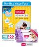 Babyhug Advanced Pant Style Diapers Monthly Box Pack New Born - 100 Pieces & Babyhug Soothing Lavender & Chamomile Wipes - 72 Pieces (Pack of 2)