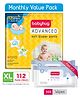 Babyhug Advanced Pant Style Diapers Extra Large Monthly Box Pack - 112 Pieces & Babyhug Daily Moisturising Milk Wipes - 72 Pieces (Pack of 2)