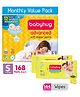 Babyhug Advanced Pant Style Diaper Monthly Box Pack Small - 168 Piecess  & Babyhug Premium Baby Lemon Wipes - 72 Pieces (Pack of 2)