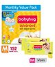 Babyhug Advanced Pant Style Diapers Medium Monthly Box Pack - 152 Pieces  & Babyhug Premium Baby Lemon Wipes - 72 Pieces (Pack of 2)