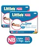 Little's Comfy Baby Pants Diapers New Born Size with Wetness Indicator and 12 hours Absorption, NB (40 count) - (Pack of 2)