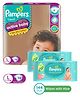 Pampers Active Baby Taped Diapers, Large size diapers, (LG) 78 count, taped style custom fit & Pampers Baby Gentle wet wipes with Aloe, 144 count, 97 Pure Water