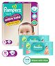 Pampers Active Baby Taped Diapers, Medium size diapers, (MD) 90 count, taped style custom fit & Pampers Baby Gentle wet wipes with Aloe, 144 count, 97 Pure Water