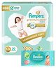 Pampers Premium Care Pants, Double Extra Large size baby diapers (XXL), 30 Count, Softest ever Pampers pants & Pampers Baby Gentle wet wipes with Aloe, 144 count, 97 Pure Water
