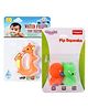 Toes2Nose Kangaroo Shape Water Filled Toy Teether - Orange & Giggles Pip Squeaks Bath Toys Pack of 2 - Multicolor
