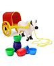 Giggles Pull Along Bullock Cart Toy - White Red