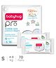 Babyhug Pro Bubble care premium Pant Style Diaper Small - 70 Pieces & Babyhug Pro pH 55 Moisture Balance Bamboo Wipes - 72 pieces - (Pack of 2)