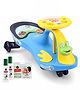 Babyhug Froggy Gyro Swing Car - Blue with Natural Mosquito Repellent Patches (48 pcs) & Fabric Roll On (8ml - Pack of 2) - Set of 4