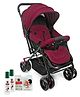 Babyhug Symphony Stroller - Mauve with Natural Mosquito Repellent Patches (48 pcs) & Fabric Roll On (8ml - Pack of 2) - Set of 4