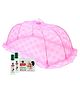 Babyhug Portable Baby Mosquito Net - Pink with Natural Mosquito Repellent Patches (48 pcs) & Fabric Roll On (8ml - Pack of 2) - Set of 4