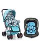 Babyhug Amber Car Seat cum Carry Cot With Rocking Base & Black BlueBabyhug Cocoon Stroller With Mosquito Net & Reversible Handle - Sea Green