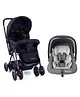 Babyhug Amber Car Seat Cum Carry Cot With Rocking Base & GreyBabyhug Cocoon Stroller With Mosquito Net & Reversible Handle - Mid Night Black
