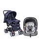 Babyhug Amber Car Seat Cum Carry Cot With Rocking Base & GreyBabyhug Comfy Ride Stroller With Reversible Handle - Dark Blue