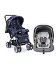 Babyhug Amber Car Seat Cum Carry Cot With Rocking Base & GreyBabyhug Comfy Ride Stroller With Reversible Handle - Dark Blue