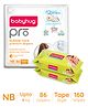 Babyhug Pro Bubble care premium Tape Style Diaper New Born - 86 Pieces & Babyhug Premium 98% Water Baby Wet Wipes - 80 Pieces -(Pack of 2)