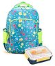 Pine kids Azure School Backpack with Stainless Steel Lunch Box-Multicolor