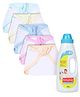 Babyhug U Shape Muslin Nappy Set Medium Pack Of 5 - Multicolor- 1 Qty and Babyhug Liquid Laundry Detergent - 550 ml- 1 Qty