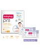Babyhug Pro Bubble care premium Tape Style Diaper Large - 88 Pieces & Babyhug Daily Moisturising Milk Wipes - 72 Pieces -(Pack of 2)