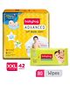 Babyhug Advanced Pant Style Diapers XXL - 42 Pieces & Babyhug Premium 98% Water Baby Wet Wipes - 80 Pieces