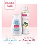 Babyhug Advanced Cold Pressed Extra Virgin Coconut oil 200 ml & Babyhug Daily Head To Toe Milky Wash - 100 ml