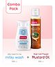 Babyhug Advanced Cold Pressed Extra Virgin Mustard oil 100 ml  & Babyhug Daily Head To Toe Milky Wash - 100 ml