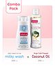 Babyhug Advanced Cold Pressed Extra Virgin Coconut oil 200 ml & Babyhug Daily Head To Toe Milky Wash - 200 ml