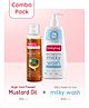 Babyhug Advanced Cold Pressed Extra Virgin Mustard oil 100 ml  & Babyhug Daily Head To Toe Milky Wash - 400 ml