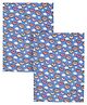 Quick Dry Baby Bed Protector Vibro Teddy Print Medium - Blue (Pack of 2)