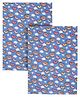 Quick Dry Baby Bed Protector Vibro Teddy Print Small - Blue (Pack of 2)