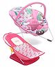 Babyhug Light Weight Comfy Bouncer With Music & Calming Vibrations Jungle Print - Pink (Without Toys) and Babyhug Bubble Joy Bather Floral Print - Pink