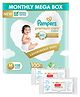 Pampers Premium Care Pants, Medium size baby diapers (M), 108 Count, Softest ever Pampers pants & Babyhug Advanced 99 Water Wipes - 72 pieces - (Pack of 2)