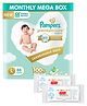 Pampers Premium Care Pants, Large size baby diapers (L), 88 Count, Softest ever Pampers pants & Babyhug Advanced 99 Water Wipes - 72 pieces - (Pack of 2)