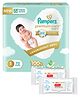 Pampers Premium Care Pants, Small size baby diapers (S), 70 Count, Softest ever Pampers pants & Babyhug Advanced 99 Water Wipes - 72 pieces - (Pack of 2)