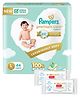 Pampers Premium Care Pants, Large size baby diapers (L), 44 Count, Softest ever Pampers pants & Babyhug Advanced 99 Water Wipes - 72 pieces - (Pack of 2)