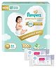 Pampers Premium Care Pants, Medium size baby diapers (M), 54 Count, Softest ever Pampers pants & Babyhug Daily Moisturising Milk Wipes - 24 Pieces - (Pack of 2)