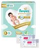 Pampers Premium Care Pants, Small size baby diapers (S), 70 Count, Softest ever Pampers pants & Babyhug Daily Moisturising Milk Wipes - 24 Pieces - (Pack of 2)