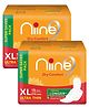 Niine Dry Comfort Ultra Thin XL Sanitary Pads With Fluid Lock Gel Technology - 15 Pieces - (Pack of 2)