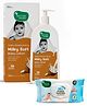 Mother Sparsh 98 % Water Based Wipes (Mild -Scented) - 80 Pieces & Daily Moisturizing Milky Soft Baby Lotion - 200 ml